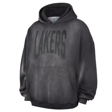 NBA LOS ANGELES LAKERS STANDARD ISSUE THERMA-FIT FLEECE WASHED BASKETBALL HOODIE 'DARK CHARCOAL'
